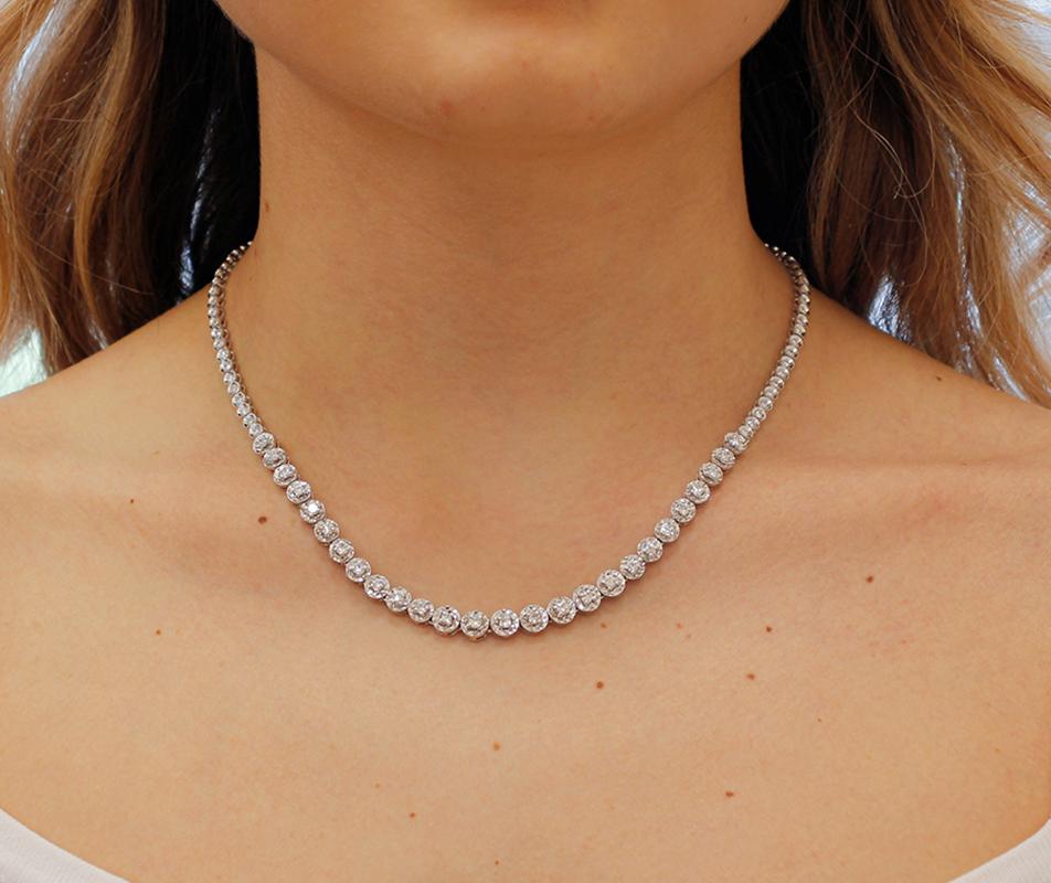 Women's Diamonds, 18 Karat White Gold Necklace For Sale