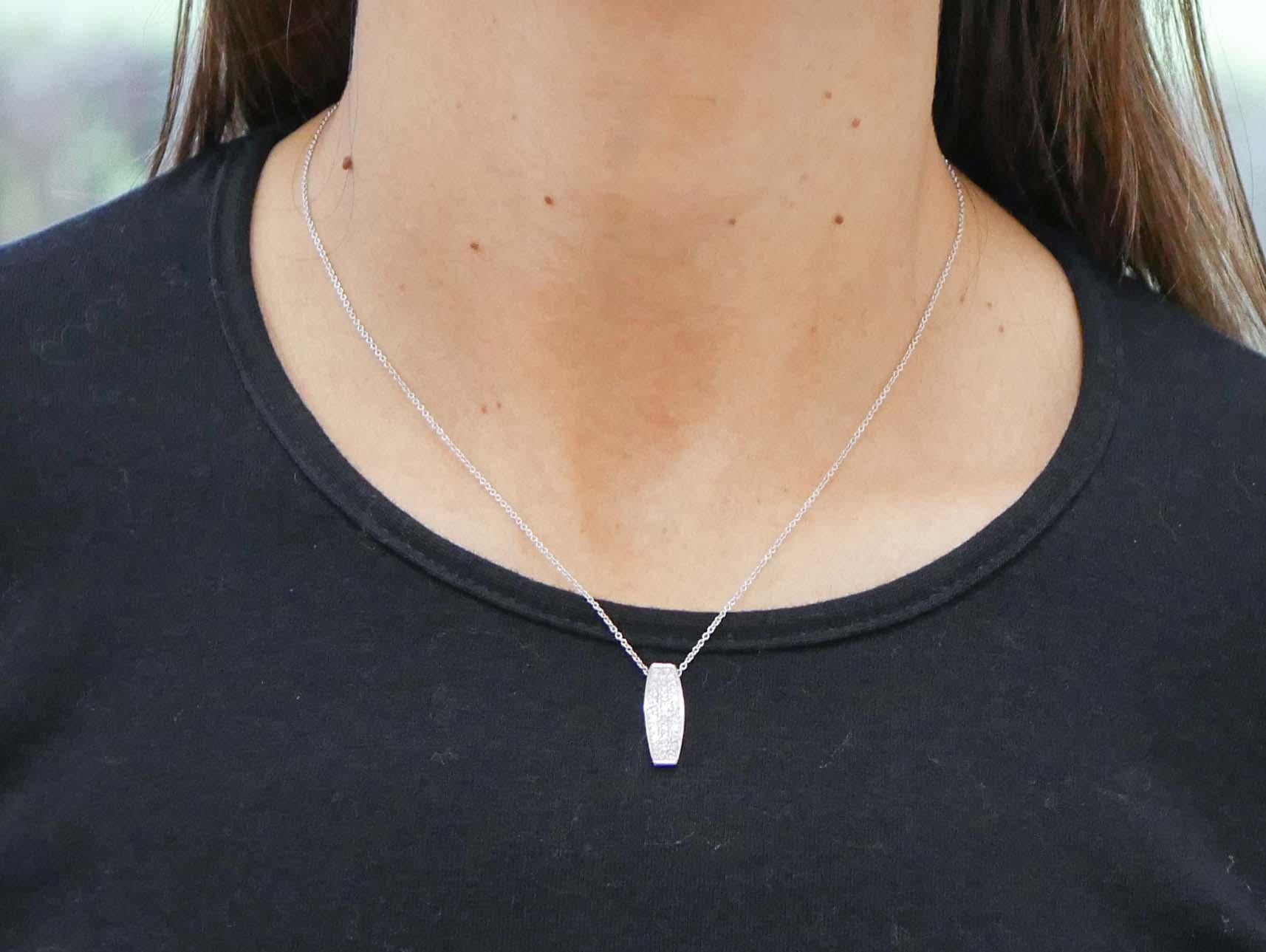 Women's Diamonds, 18 Karat White Gold Pendant Necklace