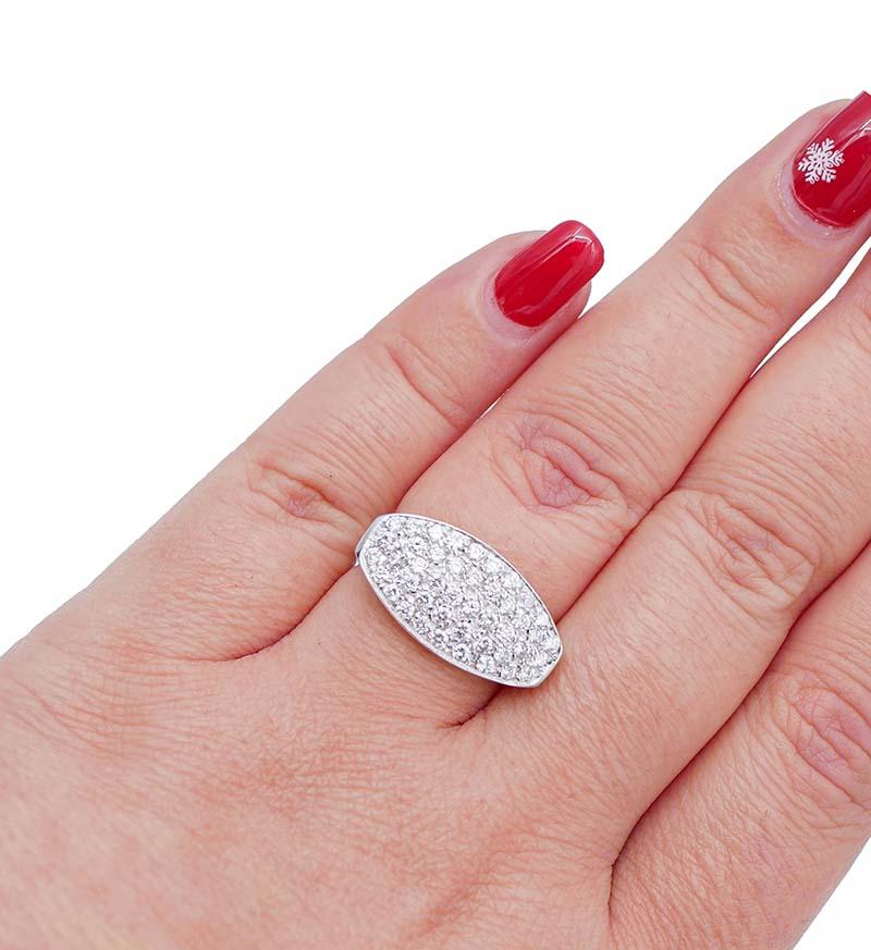 Diamonds, 18 Karat White Gold Ring In New Condition For Sale In Marcianise, Marcianise (CE)