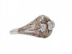 Diamonds, 18 Kt Yellow Gold and 9 Kt White Gold Retrò Ring