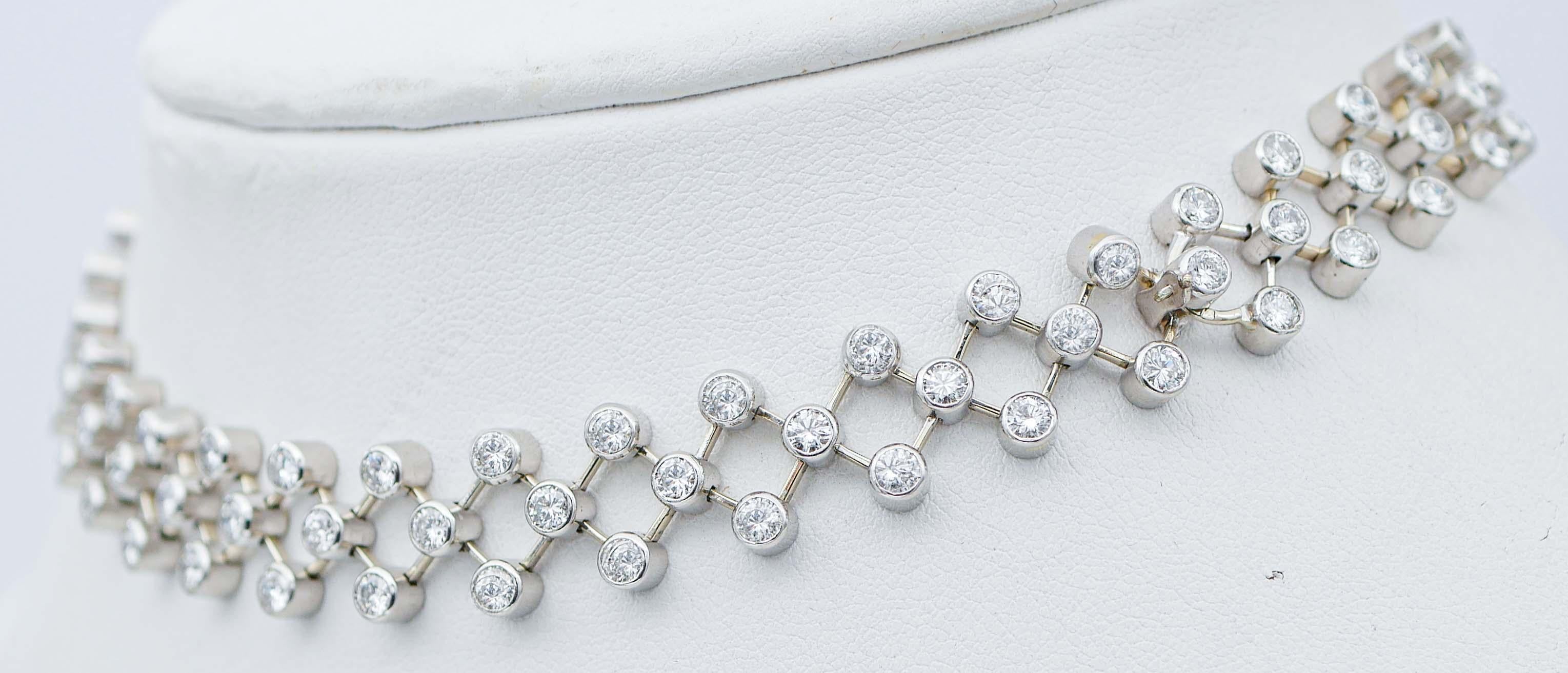 Brilliant Cut Diamonds, Platinum Bracelets / Necklace.