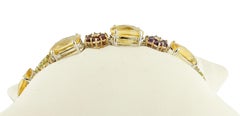 Diamonds, Sapphires, Topazes, Amethysts, Garnets Peridots 14 Karat Gold Bracelet