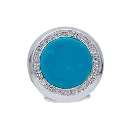 Diamonds, Stones, 18 Karat White Gold Stud Earrings