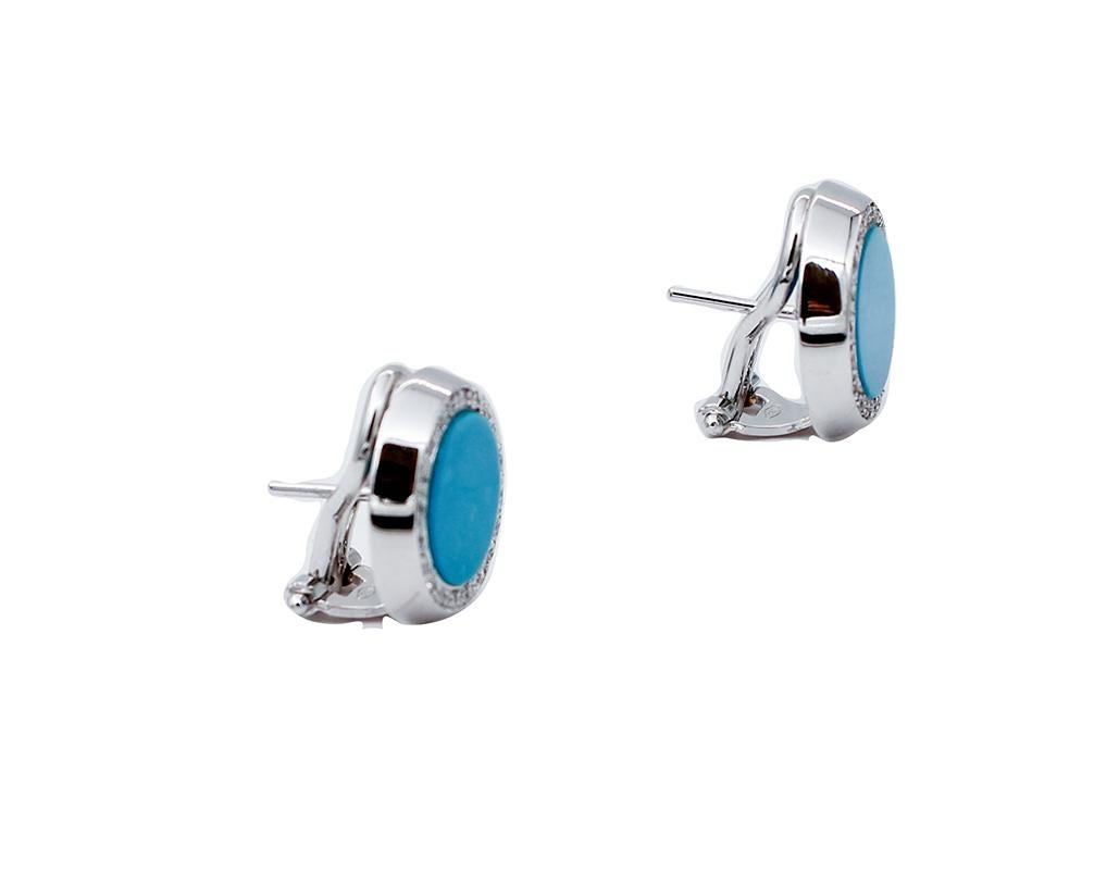 Retro Diamonds, Stones, 18 Karat White Gold Stud Earrings For Sale