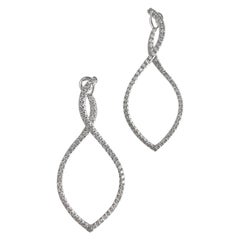 DiamondTown 1.12 Carat Swirl Hoop Earrings in 18 Karat White Gold