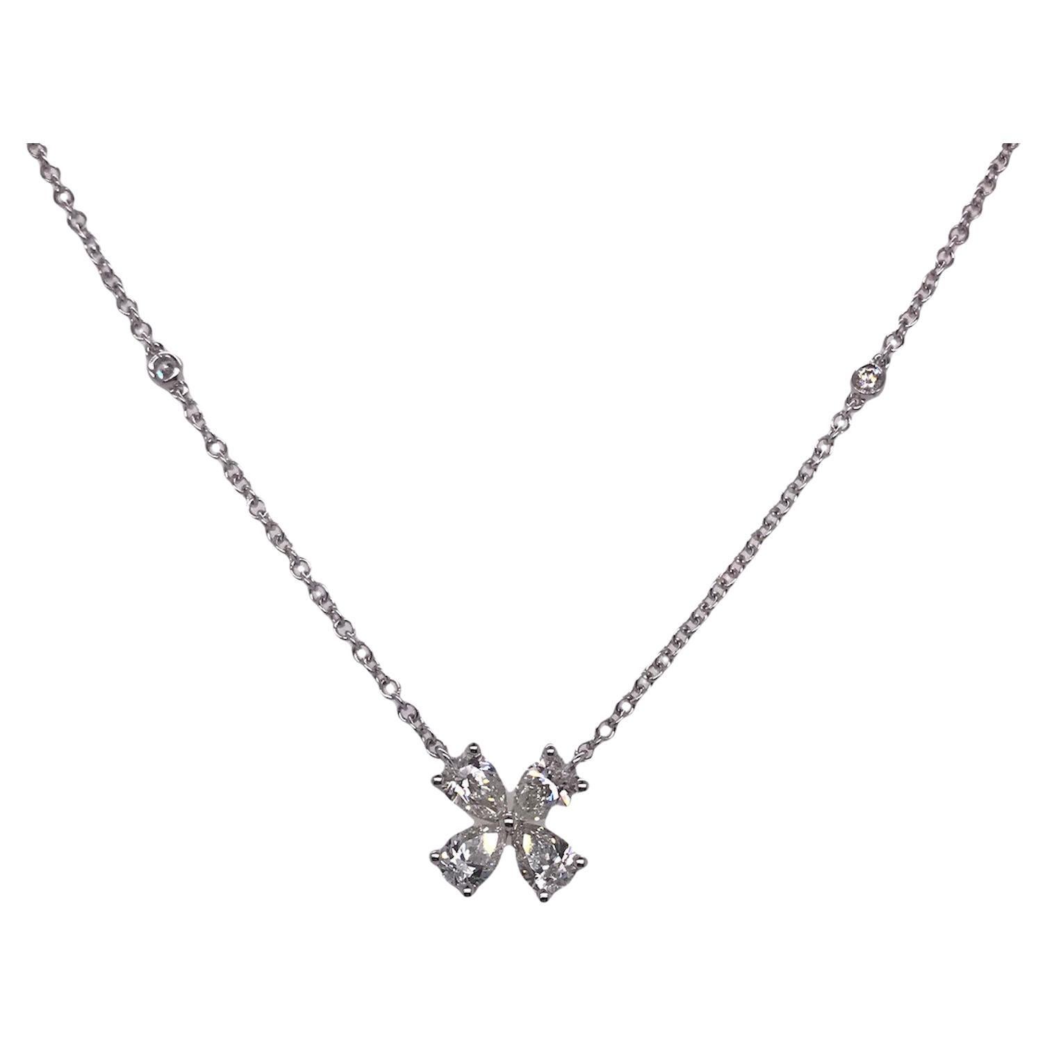 Diamond Town 1.38 Carat Diamond Necklace in 18k White Gold