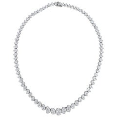 DiamondTown 14.14 Carat Diamond Necklace in 18 Karat White Gold