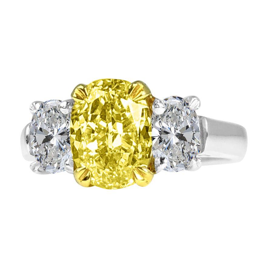 10 Carat Fancy Intense Yellow Diamond Ring GIA Certified at 1stDibs