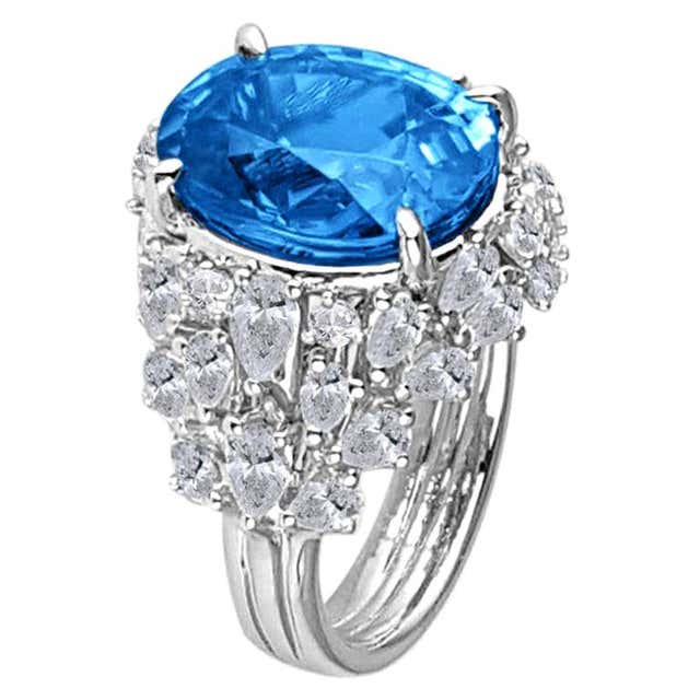 Lester Rings 6.92cts Blue Zircon Lester Lampert Original Baguette, Prince and Rd ...