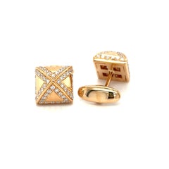 Diamond & Yellow Gold Cufflinks