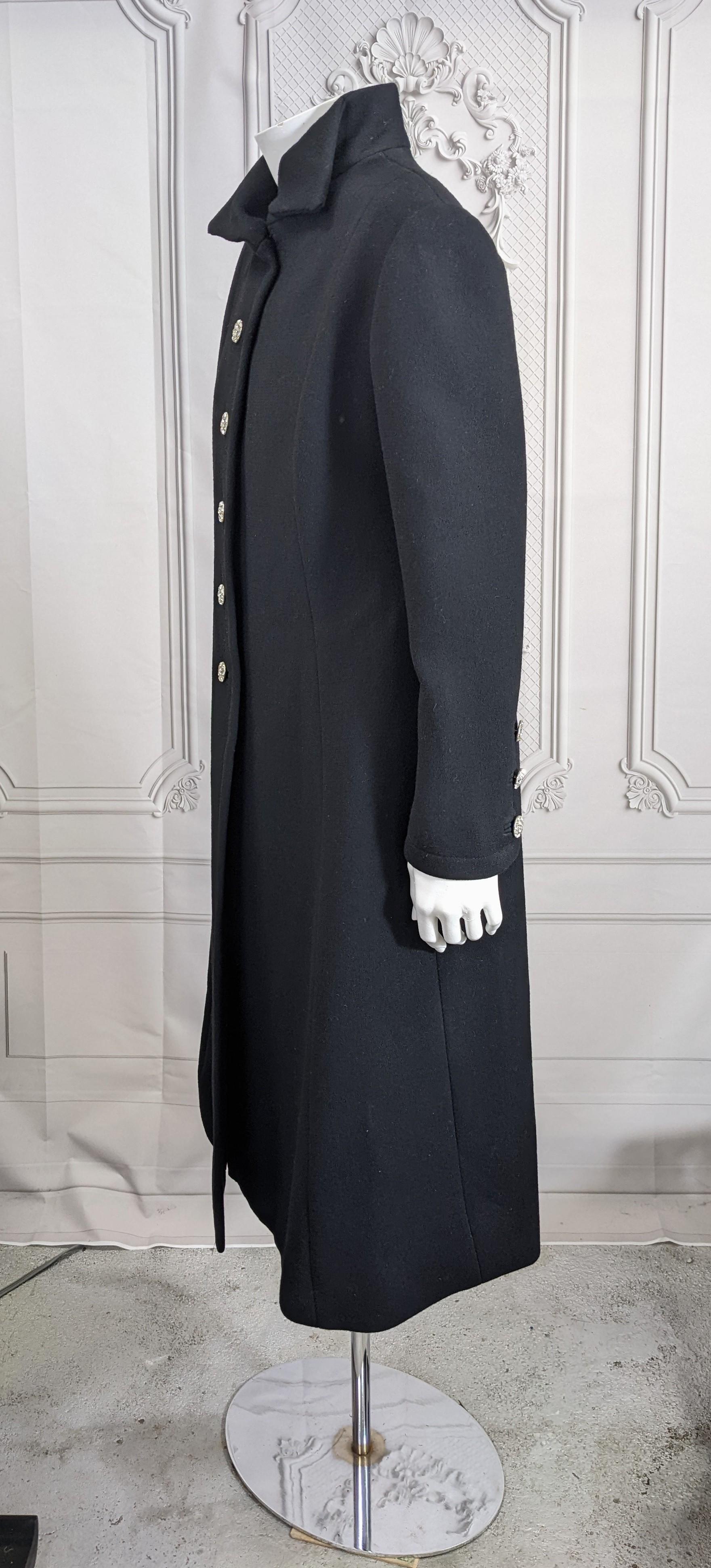 Women's Diamonte Buttoned Black Evening Coat For Sale