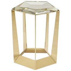 Diamony Side Table with Crystal Glass Top