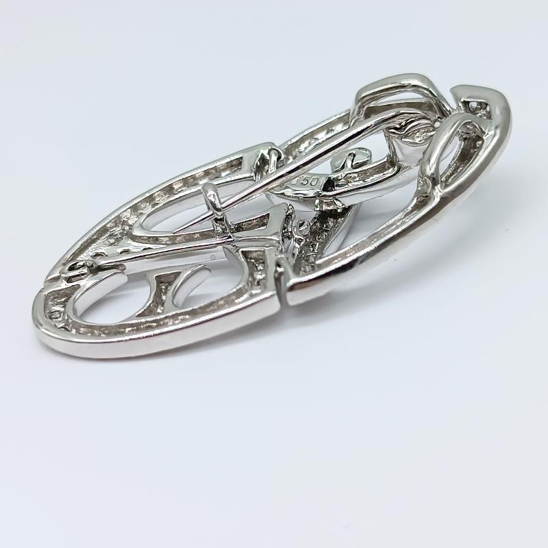 Diamrusa Brooch Pendant white gold LOVE In New Condition For Sale In BILBAO, ES