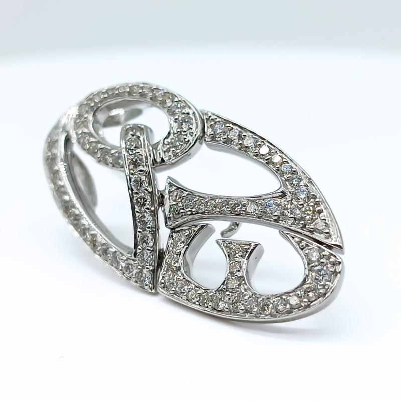 Diamrusa Brooch Pendant white gold LOVE For Sale 1