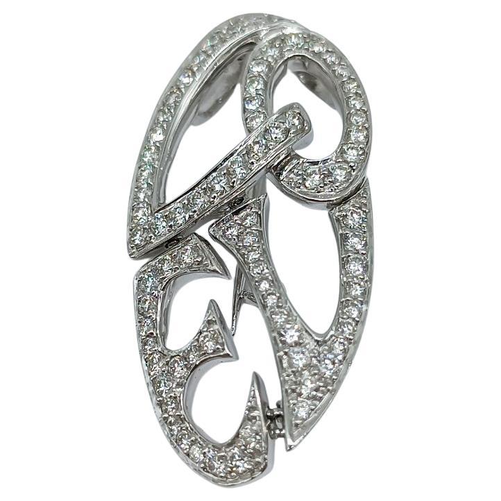 Diamrusa Brooch Pendant white gold LOVE For Sale