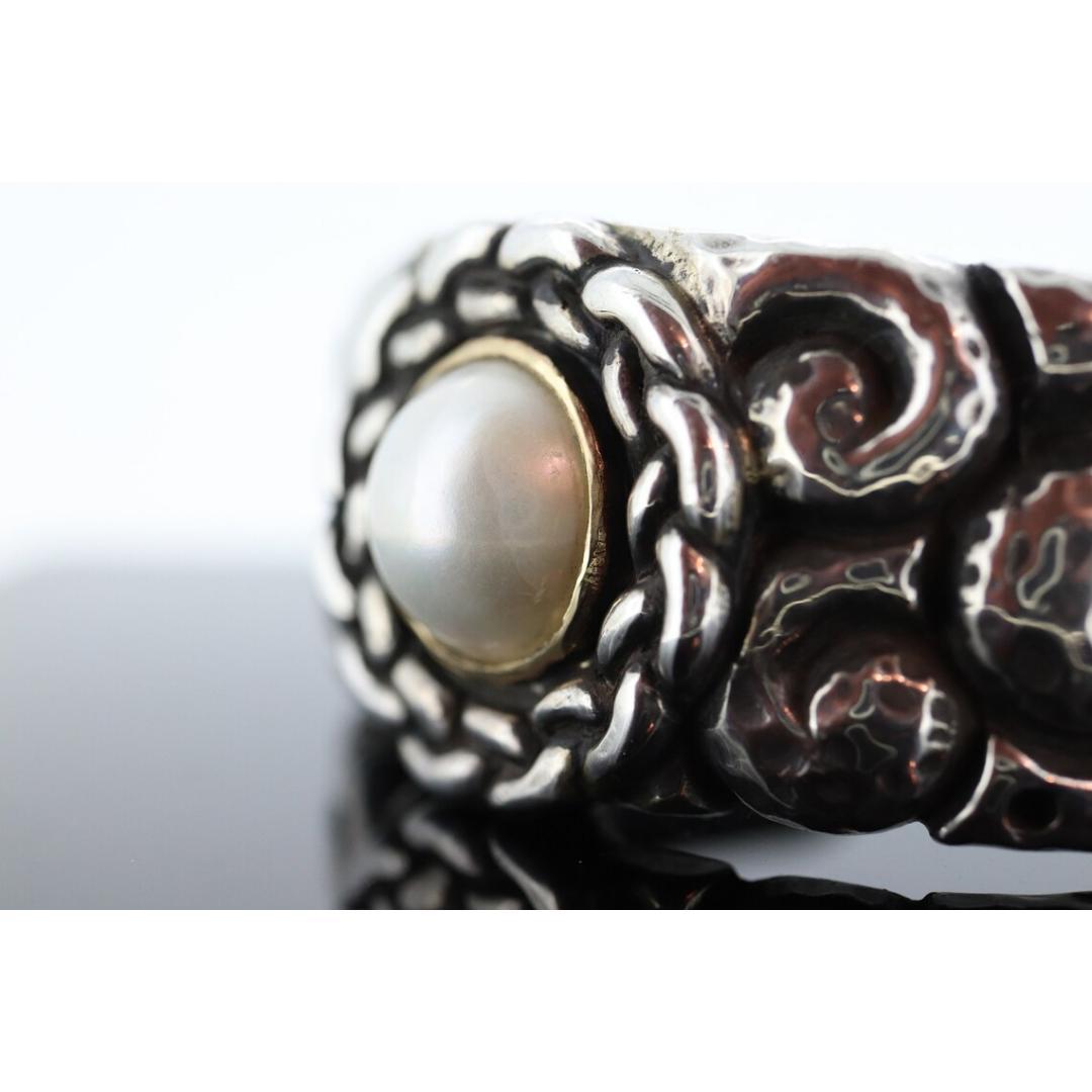 Dian Malouf Manschettenarmband. Mabe Perle Schwere Manschette aus Sterlingsilber und 14k Gold Damen