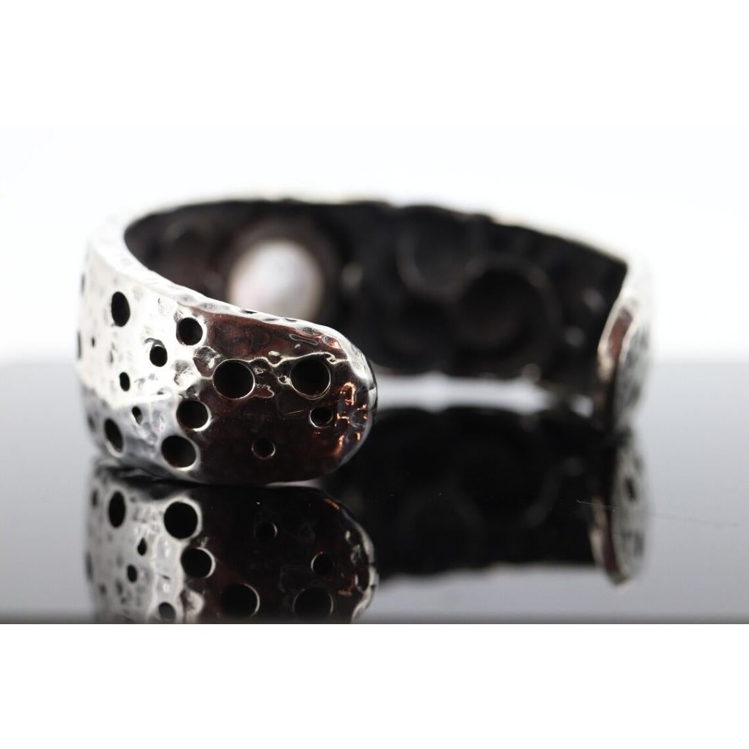 Dian Malouf Manschettenarmband. Mabe Perle Schwere Manschette aus Sterlingsilber und 14k Gold 2