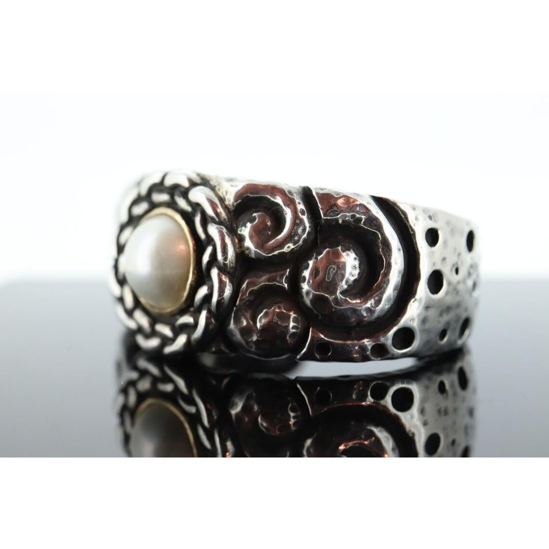 Dian Malouf Manschettenarmband. Mabe Perle Schwere Manschette aus Sterlingsilber und 14k Gold 5