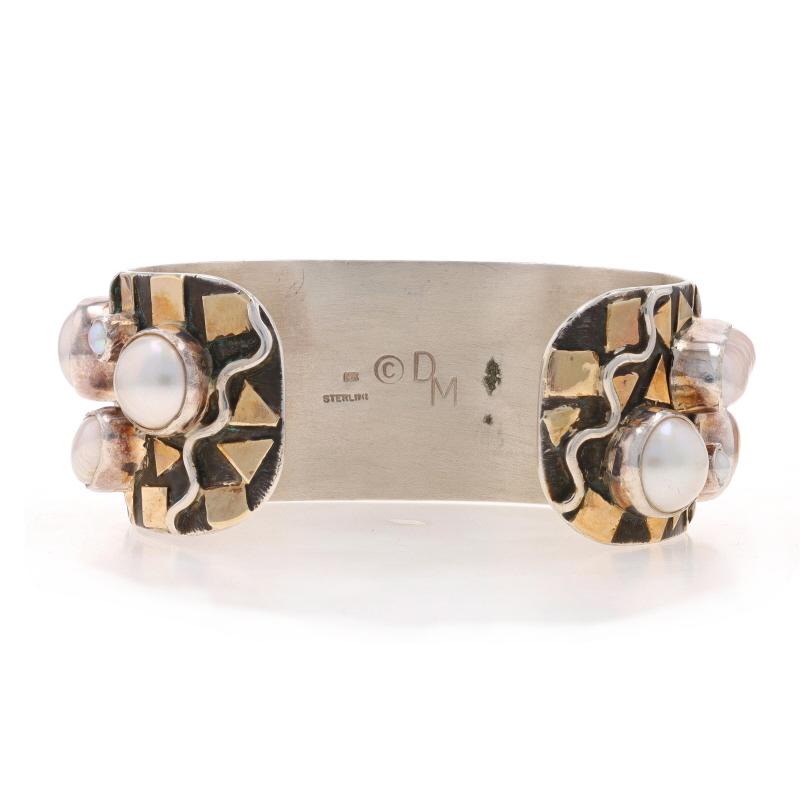 Bead Dian Malouf Cultured Pearl Cuff Bracelet 6 1/2