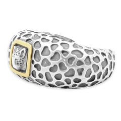 Dian Malouf SS/14 Karat Two Tone Leopard Textured Cuff Bracelet
