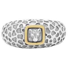 Dian Malouf SS/14 Karat Two Tone Leopard Textured Cuff Bracelet