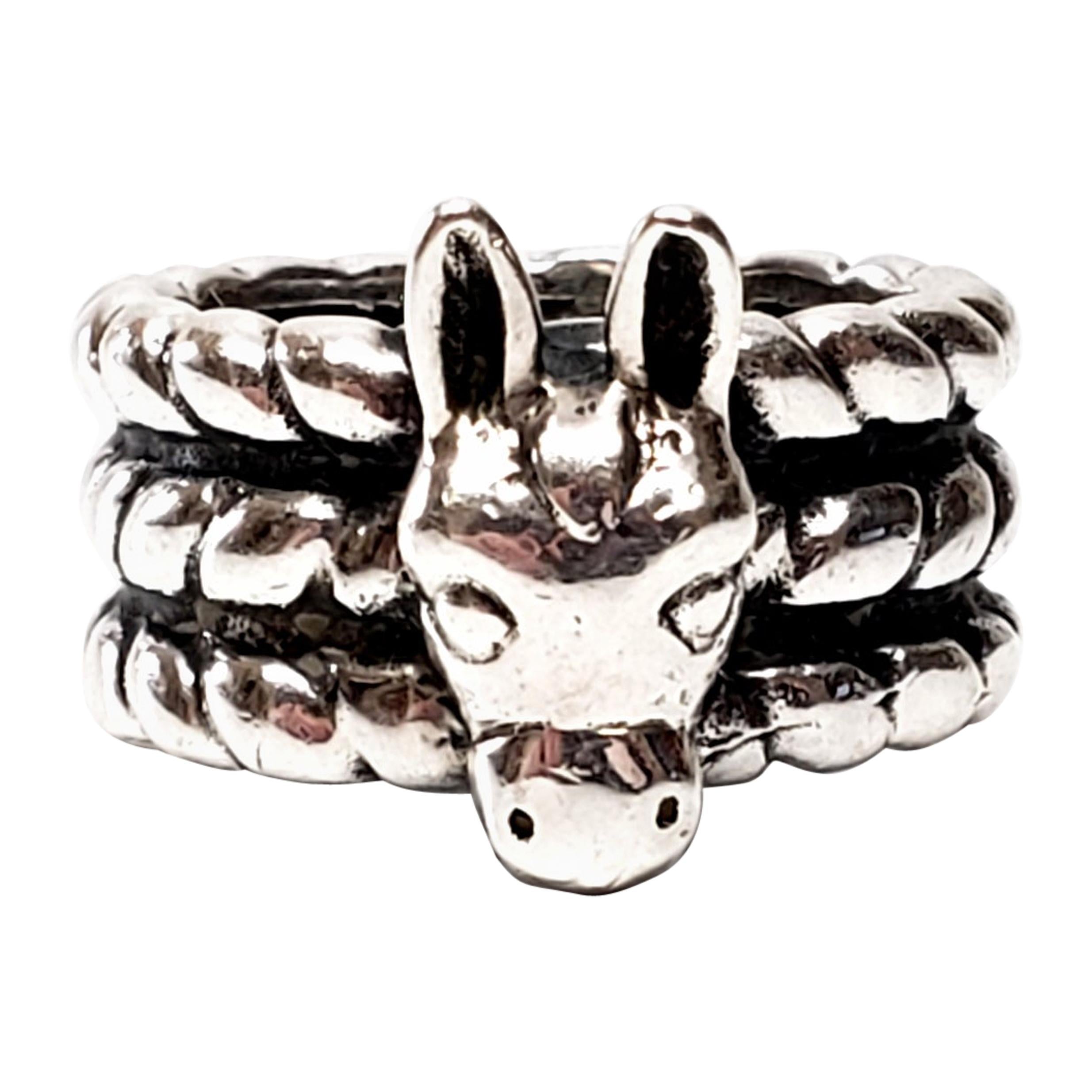 Dian Malouf Sterling Silver Texas Donkey Ring