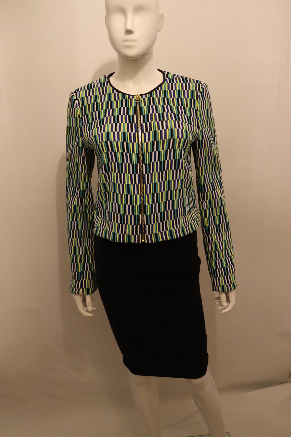Dian Von Furstemberg Colourful Silk Jacket For Sale 2