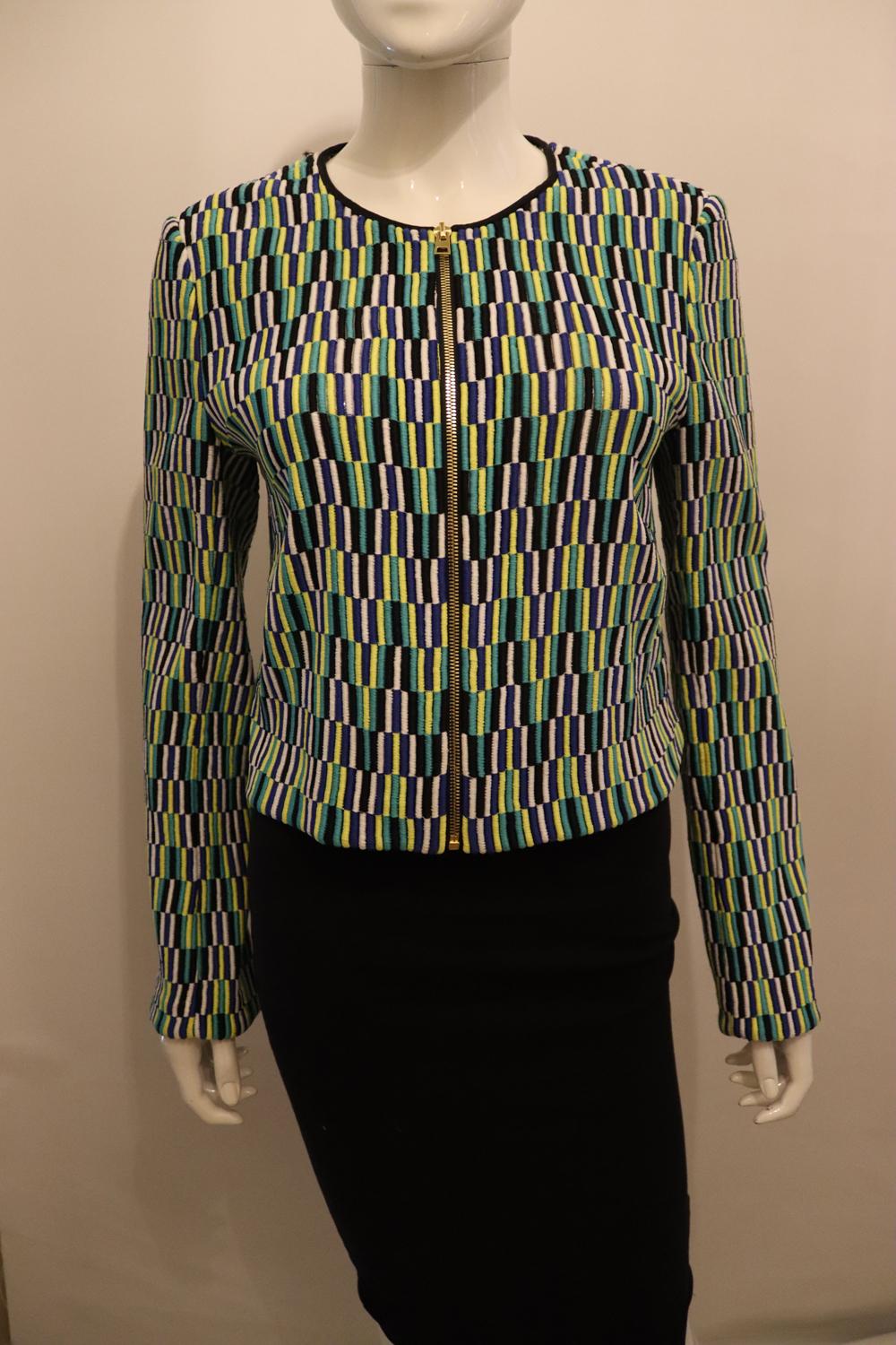 Dian Von Furstemberg Colourful Silk Jacket For Sale 3