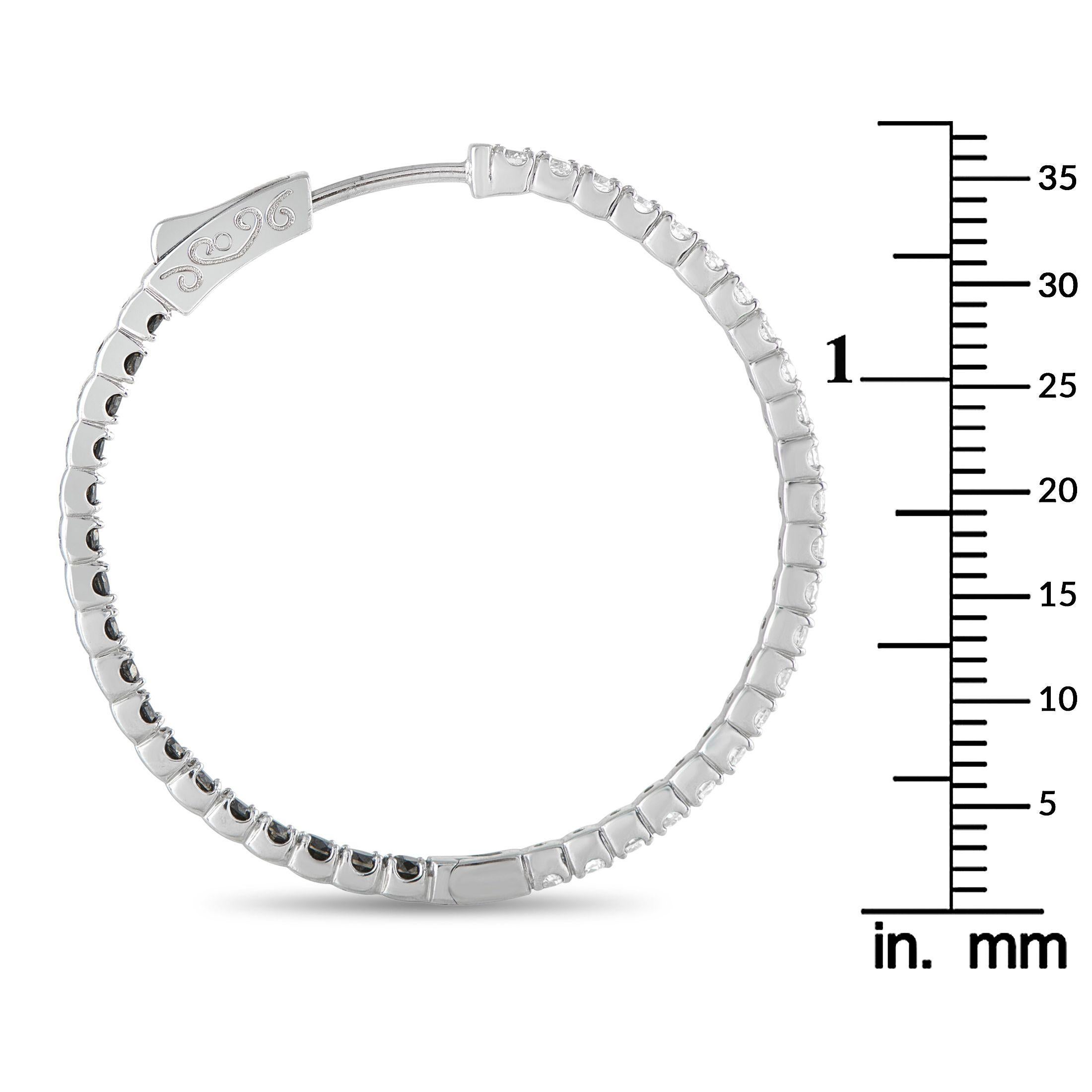 Diana 14K Weißgold 2,60ct Schwarzer und Weißer Diamant Creolen DI24-070125 im Zustand „Neu“ im Angebot in Southampton, PA