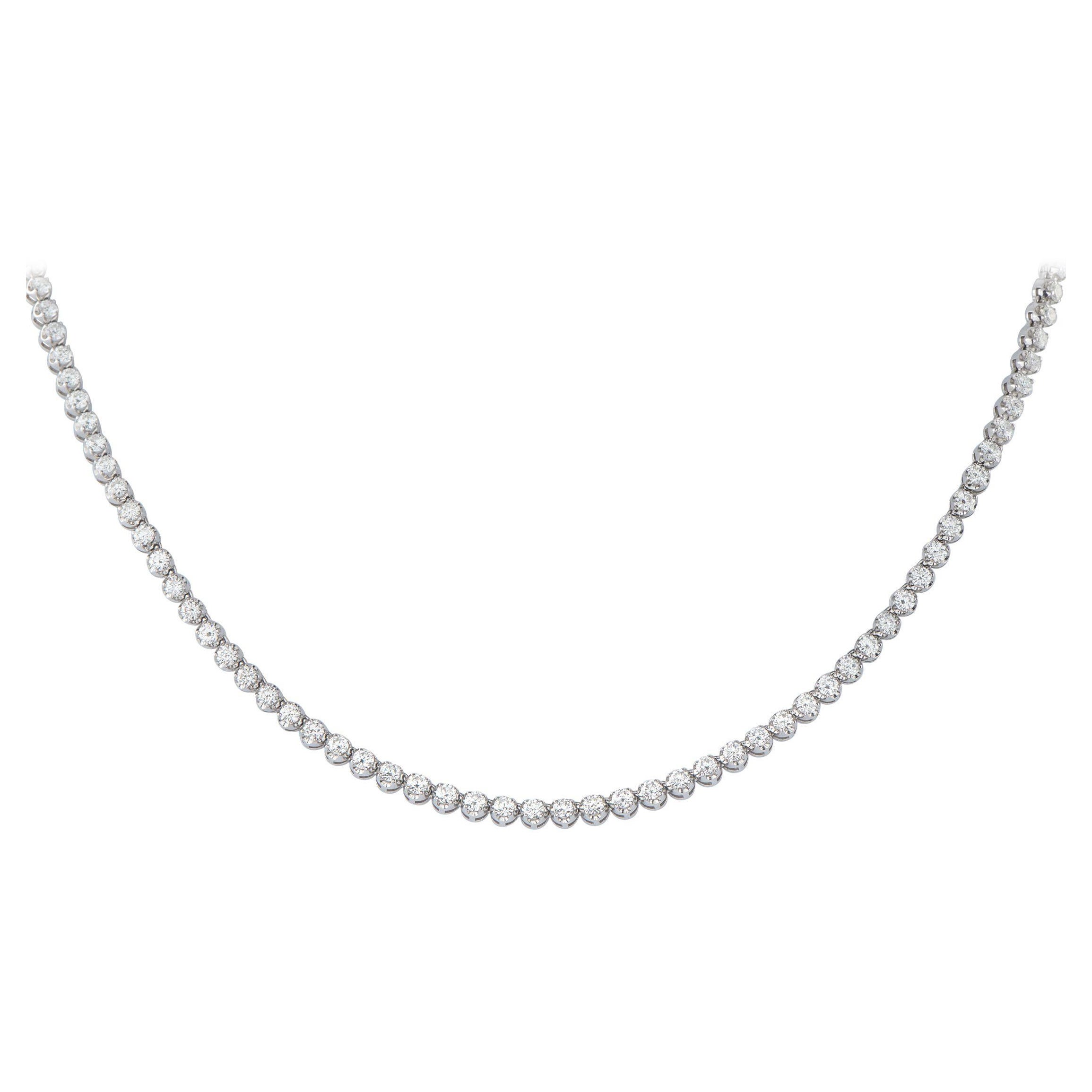 Diana Collar de tenis con diamantes de 11,50 ct en oro blanco de 18 quilates DI04-070225