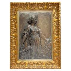 Diana and Stag Silverplate Relief Plaque from WMF