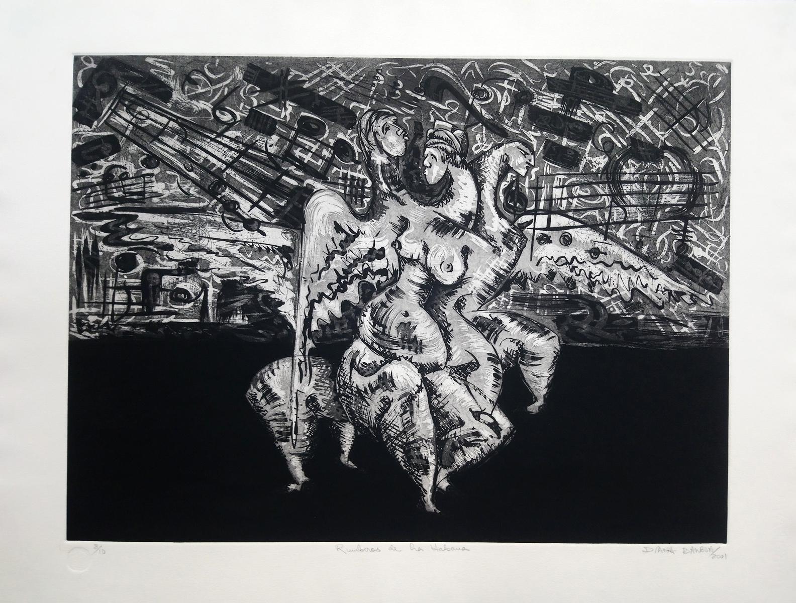 "Diana Balboa (Cuba, 1945)
Rumberos en La Habana I, 2001
gravure sur papier
56 x 76 cm (22.1 x 30 in.)
Edition de 10
ID : BAB-101"