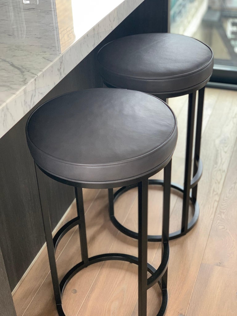 Diana Bar Stool Circular in Steel PowderCoated and Mousse