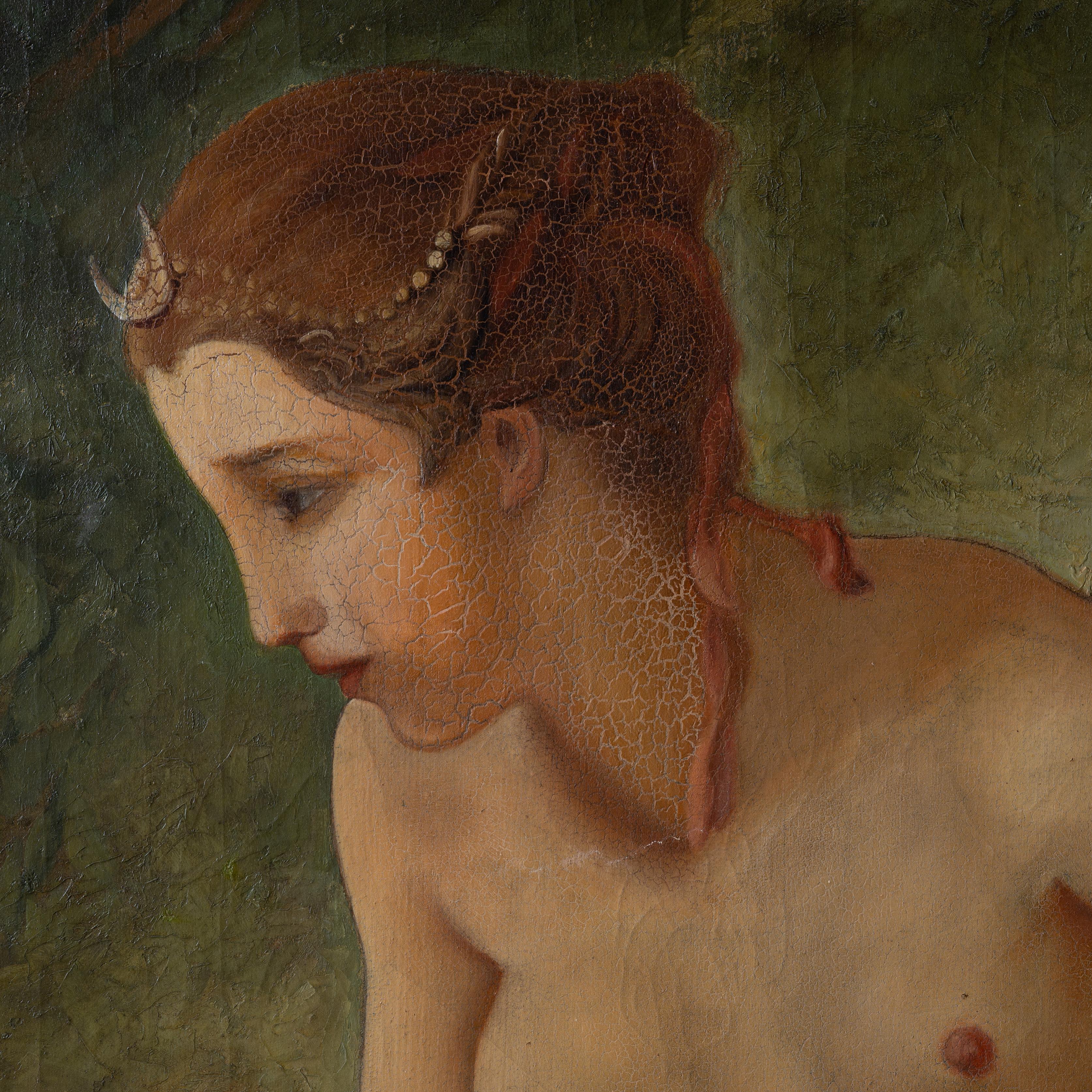 Peinture Diane se baignant, d'après Boucher Huile sur toile, 19e siècle en vente
