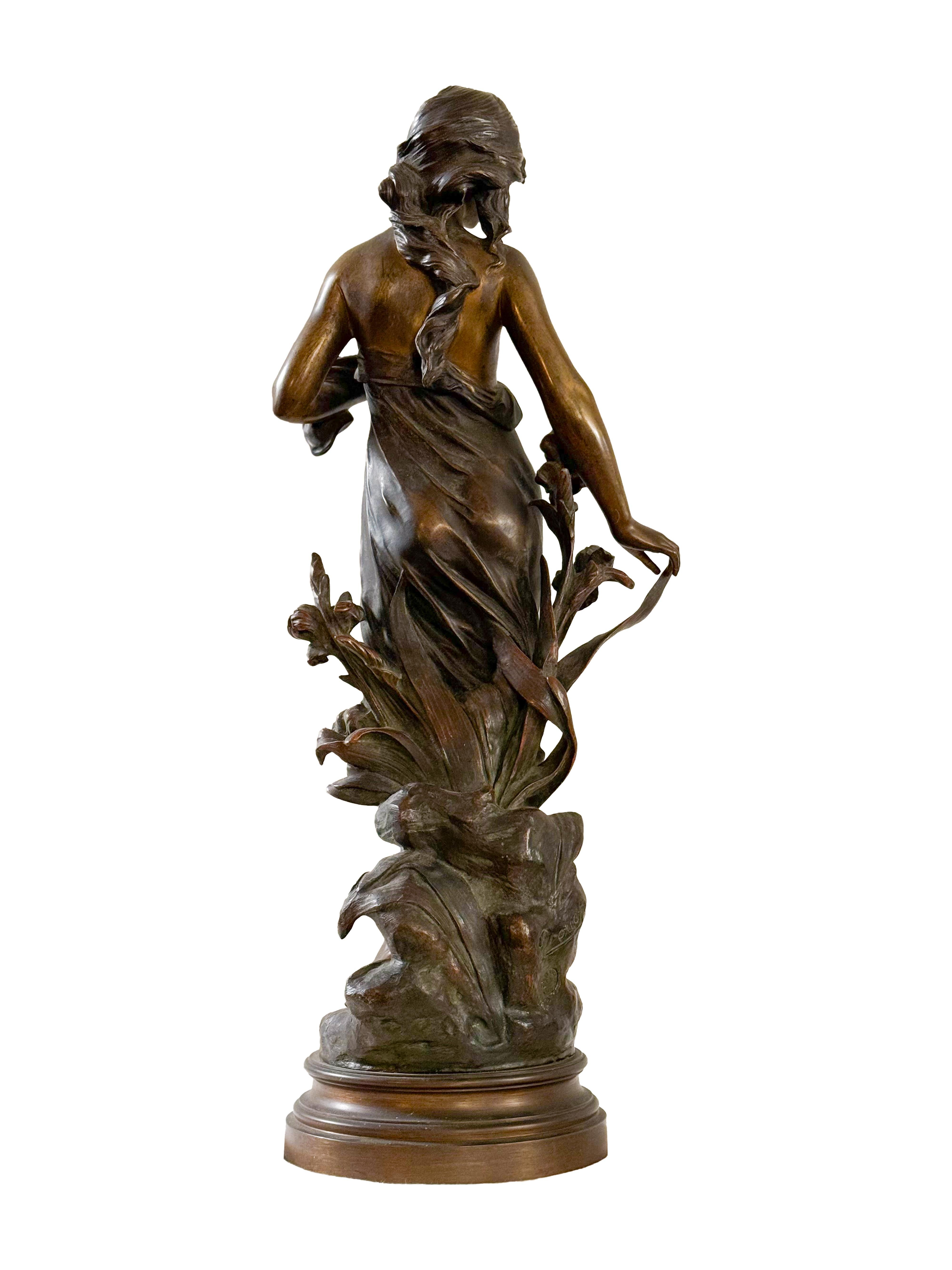Patinated Diana Bronze Sculpture by Drouot, Napoleon III, 19th Century For Sale
