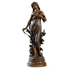 Diana Bronze Sculpture by Drouot, Napoleon III, 19th Century
