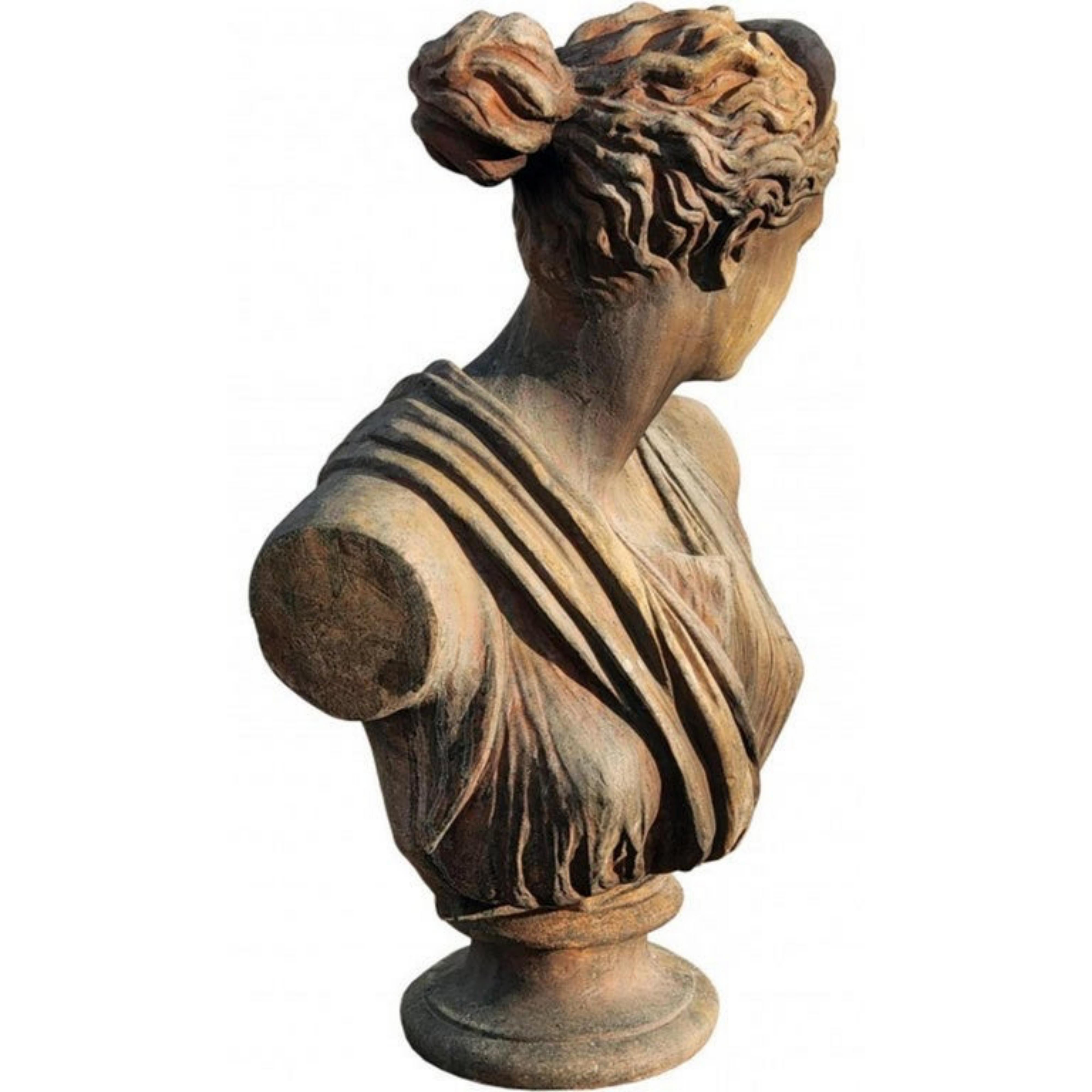 Italian Diana Bust in Terracotta, Artemis of Versailles, Early 20th Century