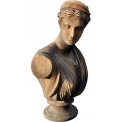 DIANA BUSTO IN TERRACOTTA - ARTEMIDE DI VERSAILLES 20th Century