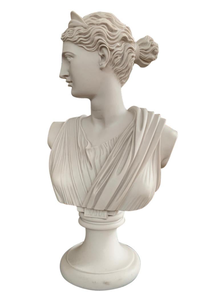 Statue Diana Diane Bronze Bust Sculpture moon goddess Artemis Huntress Large