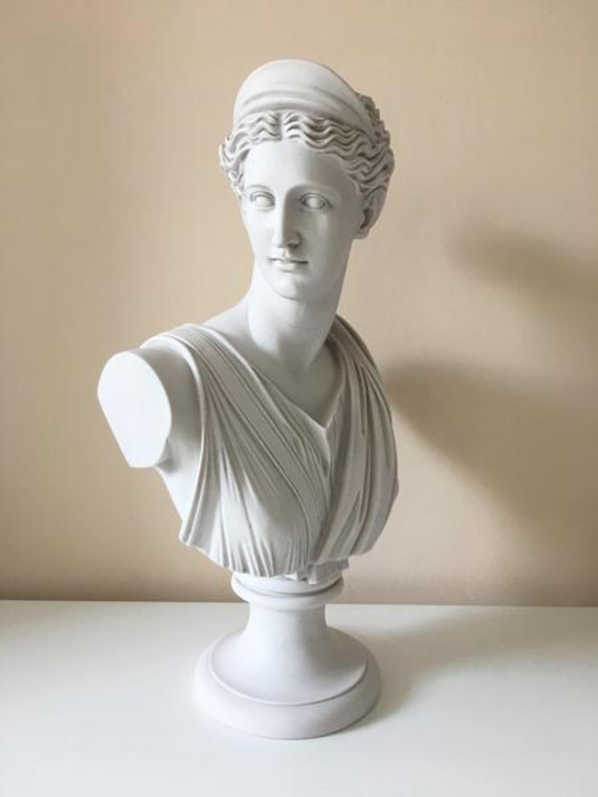 European Diana Chasseresse Bust Sculpture, 20th Century