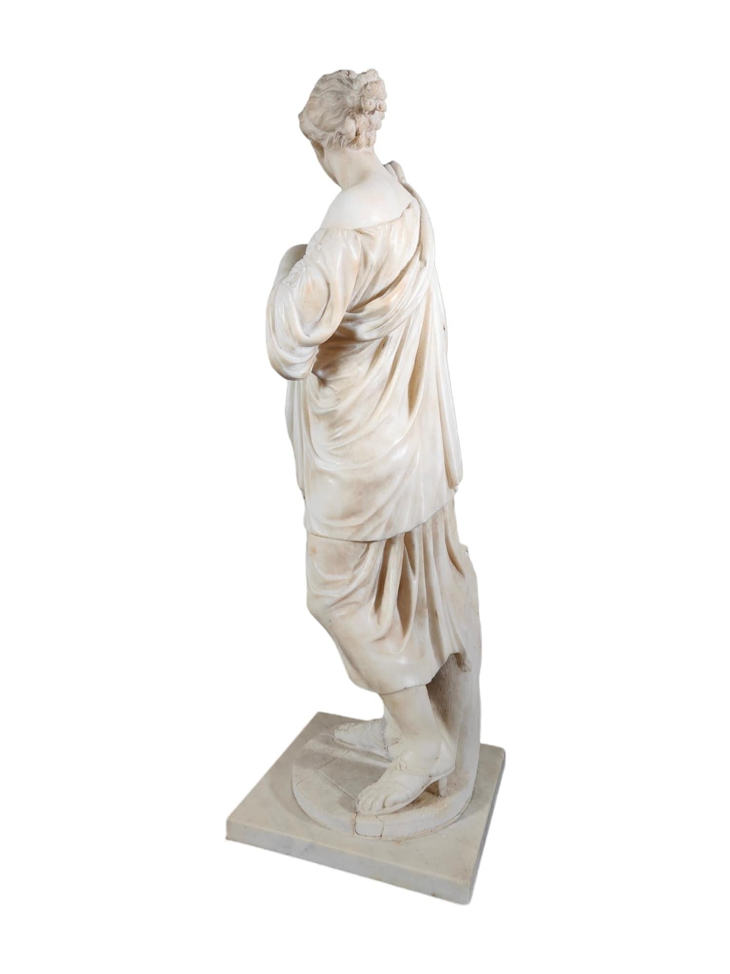 Diana de Gabios marble sculpture 19th century For Sale 8