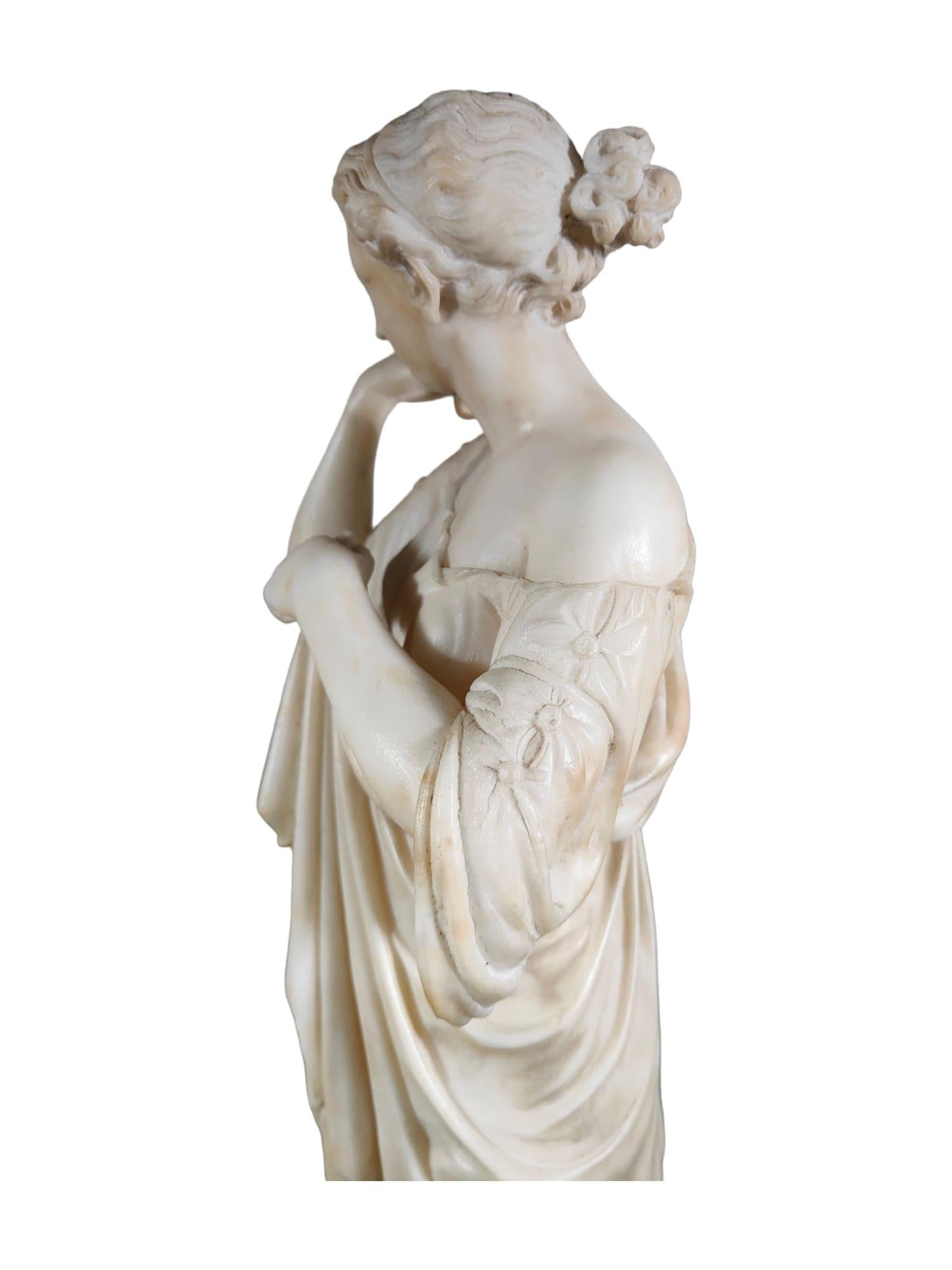 Diana de Gabios marble sculpture 19th century For Sale 9