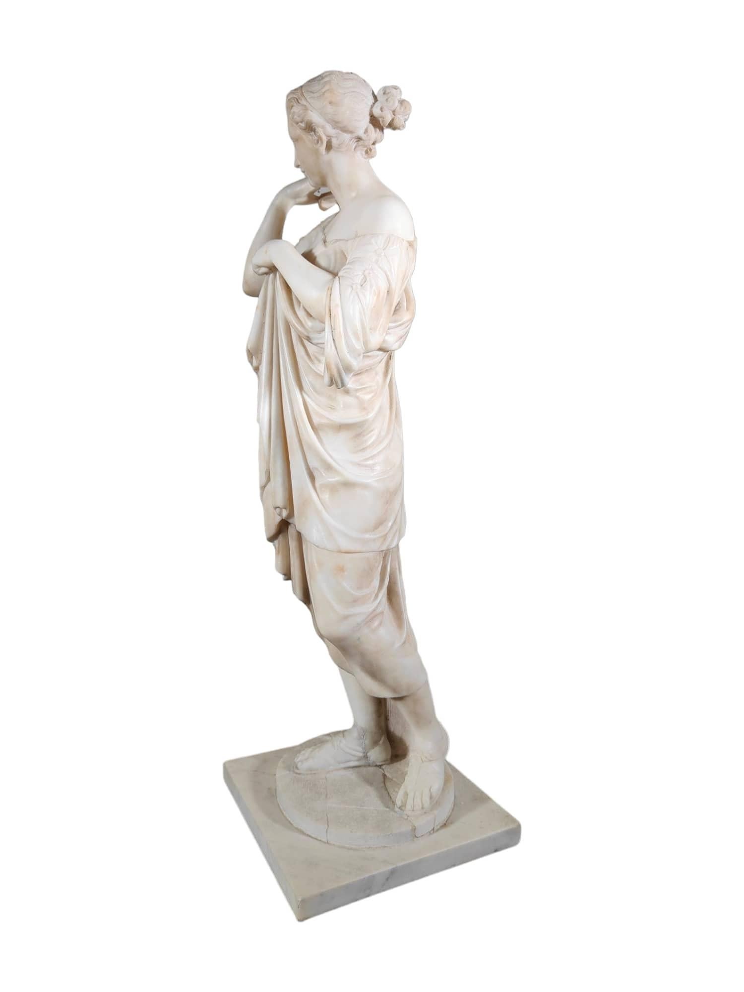 Diana de Gabios marble sculpture 19th century For Sale 10