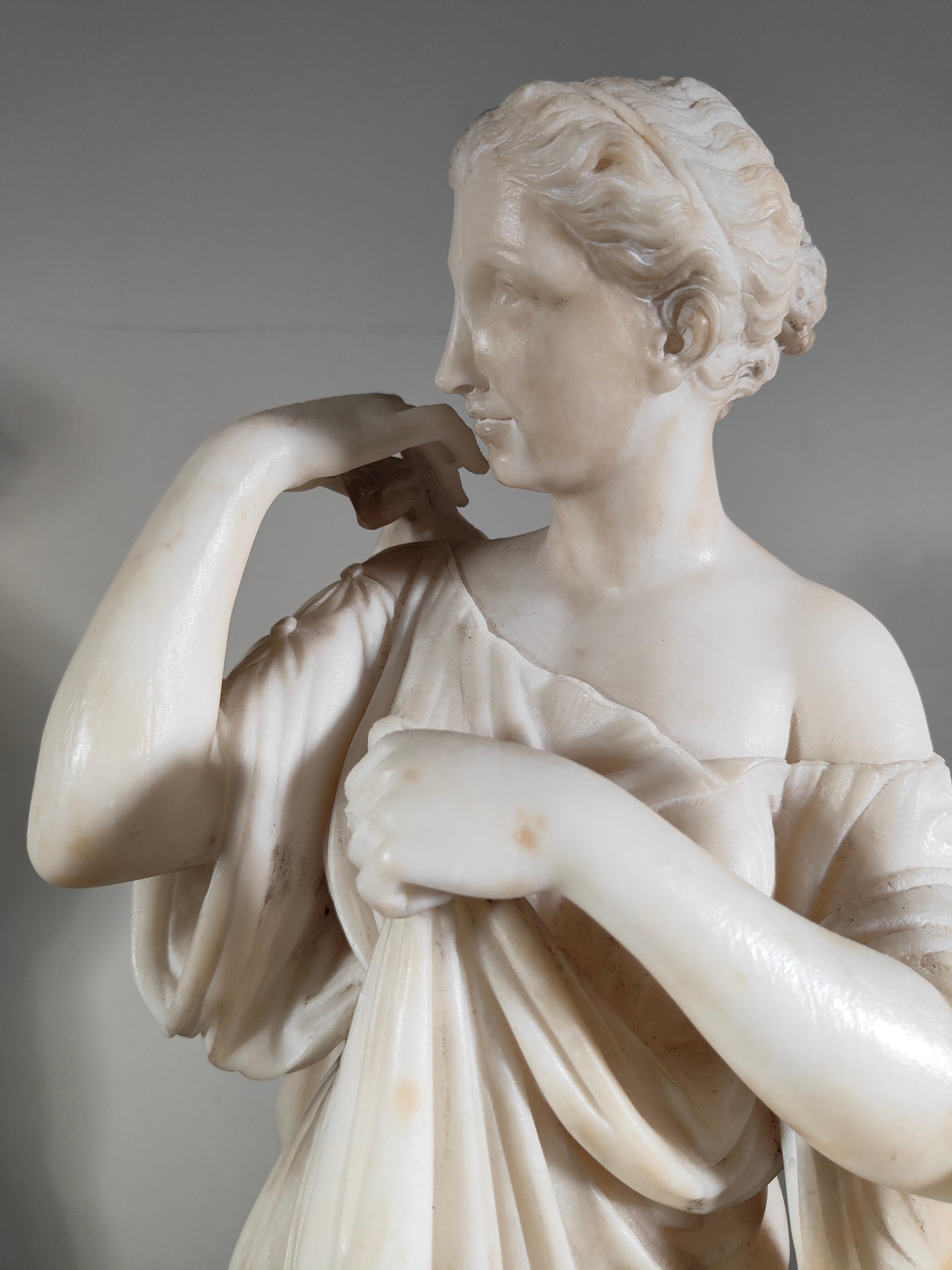 Diana de Gabios marble sculpture 19th century For Sale 13
