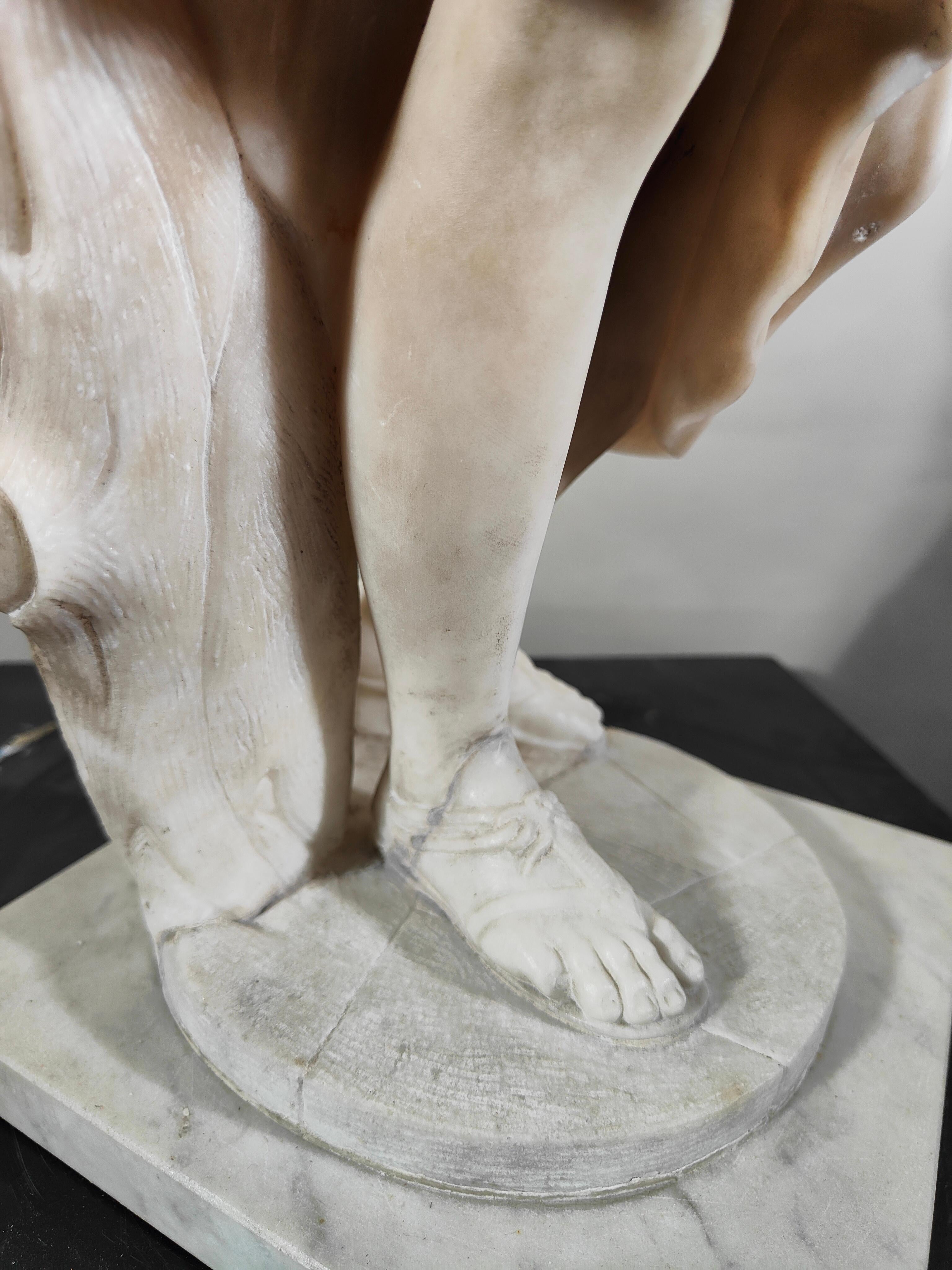 Diana de Gabios marble sculpture 19th century For Sale 3