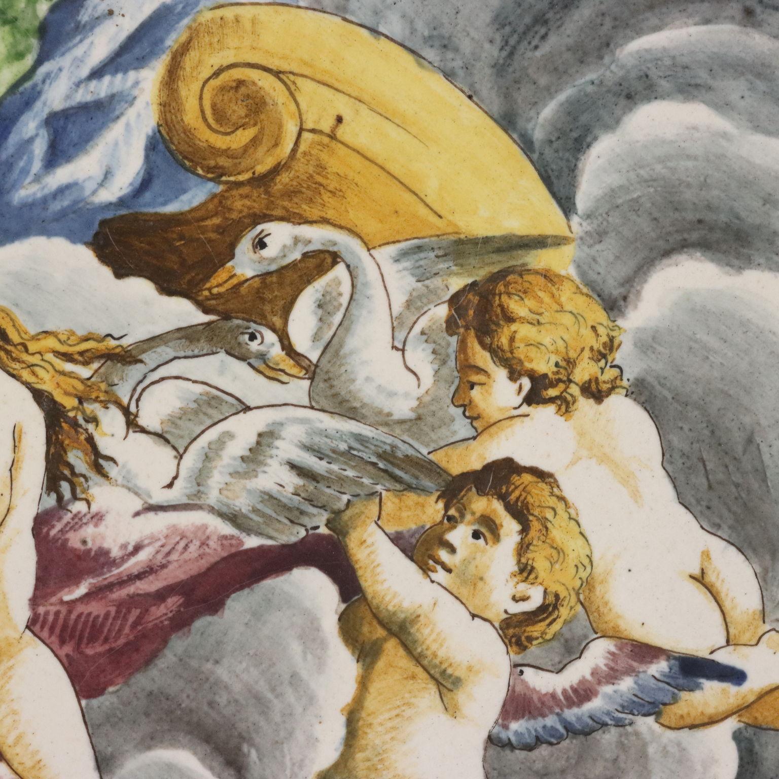 Diana and Endymion Parade Dish Castelli Manufacture Italy Late 19th century In Good Condition For Sale In Milano, IT
