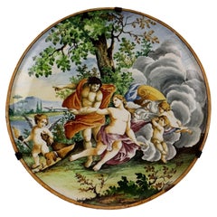 Diana and Endymion Parade Dish Castelli Manufacture Italy Late 19th century