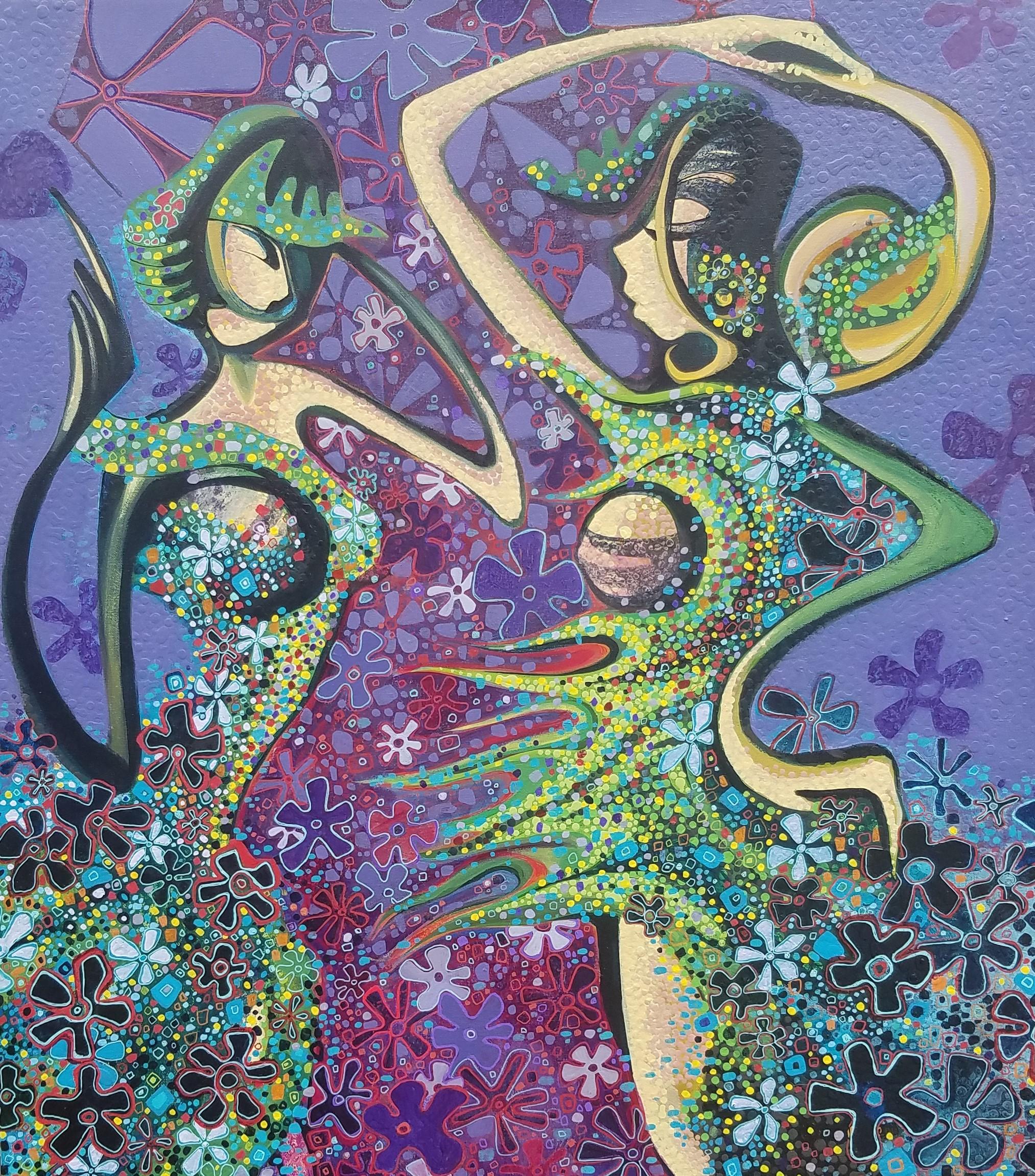 Danseurs de flamenco, peinture d'origine - Mixed Media Art de Diana Elena Chelaru