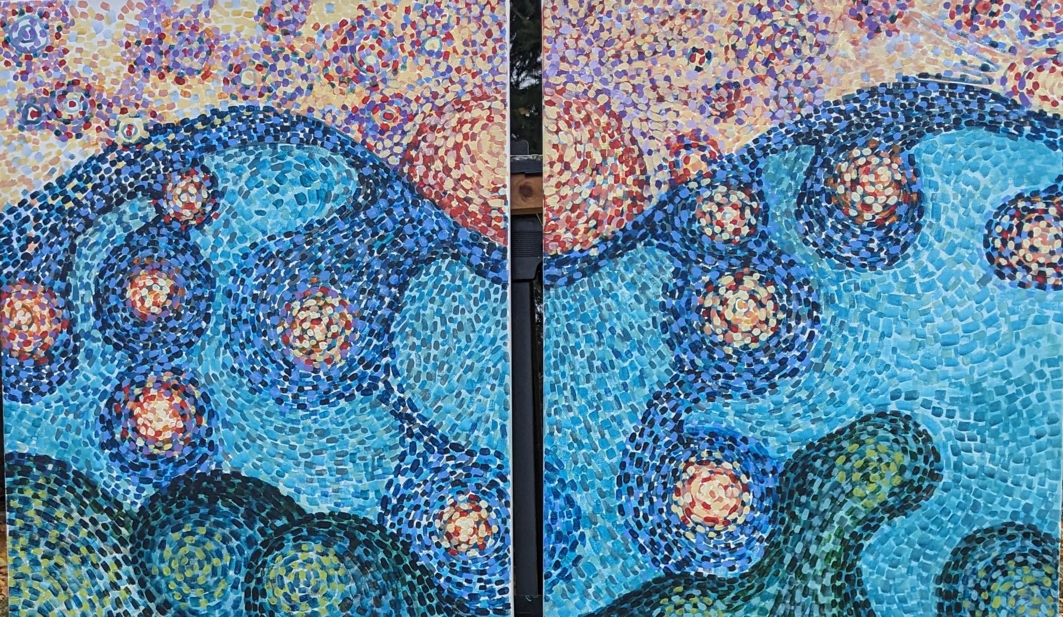 Abstract Painting di Diana Elena Chelaru - Cieli blu, Pittura astratta