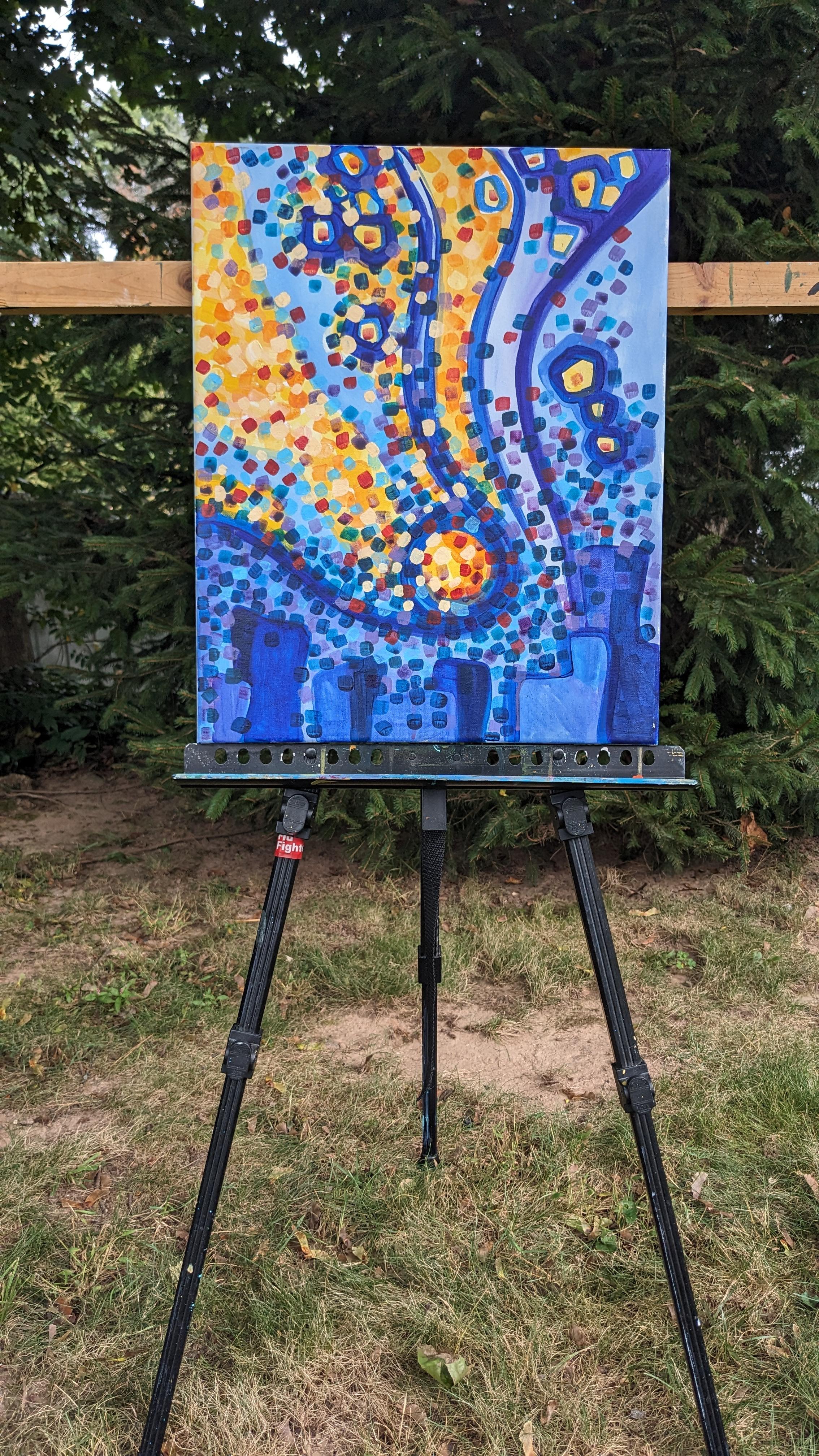 Gotas de Luz Matutina, Pintura Original - Painting Expresionista de Diana Elena Chelaru